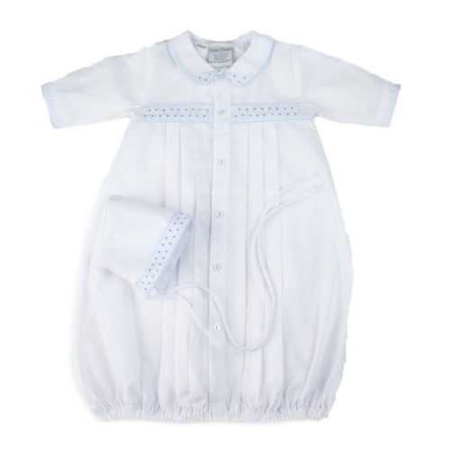 Boys Dot Embroidered Take Me Home Gown with Hat I Feltman Brothers