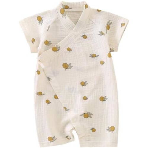 BINIDUCKLING Baby Kimono Robes Cotton Muslin Romper Clothes Newborn - 24 Months
