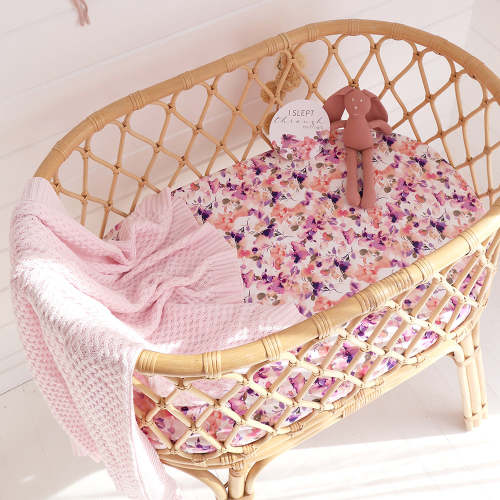 Blushing Beauty Organic Bassinet Sheet / Change Pad Cover