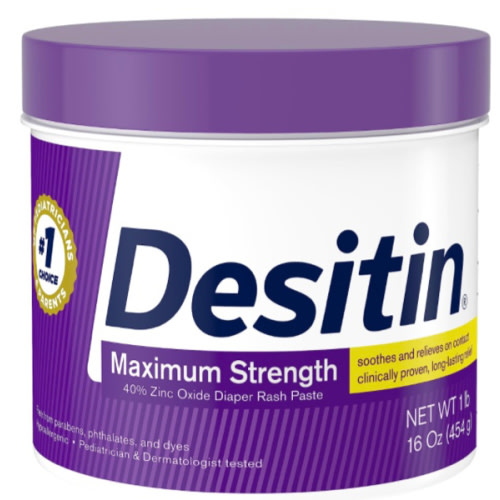 Desitin Maximum Strength Baby Diaper Rash Cream with 40% Zinc Oxide for Treatment, Relief & Prevention, Hypoallergenic, Phthalate- & Paraben-Free Paste, 16 oz