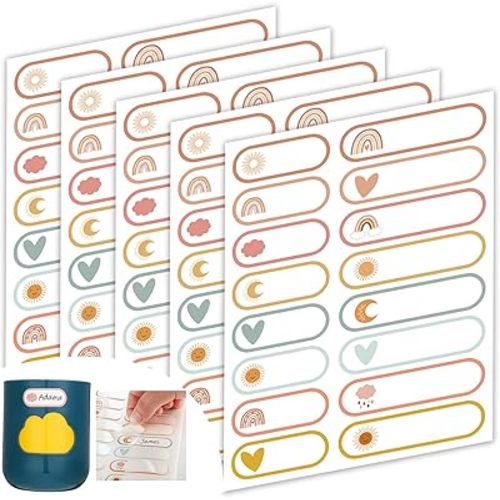 320 Pcs Baby Bottle Labels for Daycare, Name Labels for Daycare Essentials, Self Laminating, School Name Stickers for Kids Waterproof Food Milk Stickers Self Adhesive Tags(Boho)