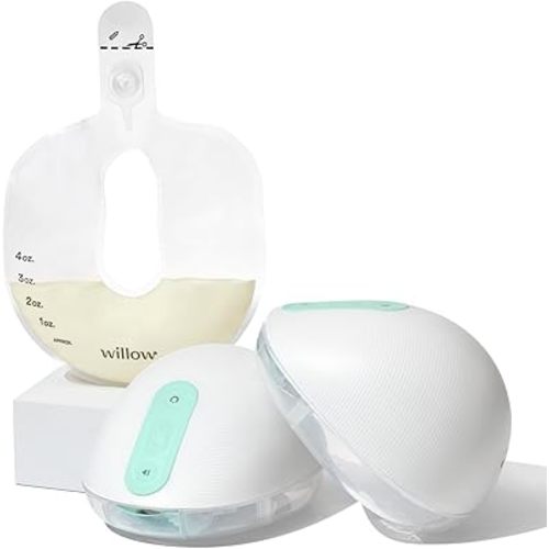Willow 360 - Wearable Breastfeeding Pump w/ 48 Self Sealing Milk Bags - Hands Free Breast Pump - The only Leak-Proof Wearable Breast Pump - 7 Levels of Hospital Grade Suction Strength