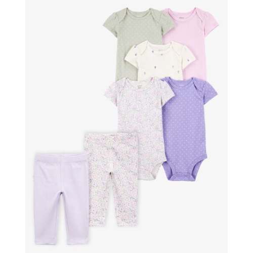 Baby 7-Piece Short-Sleeve Bodysuits & Pull-On Pants Set | Carter's