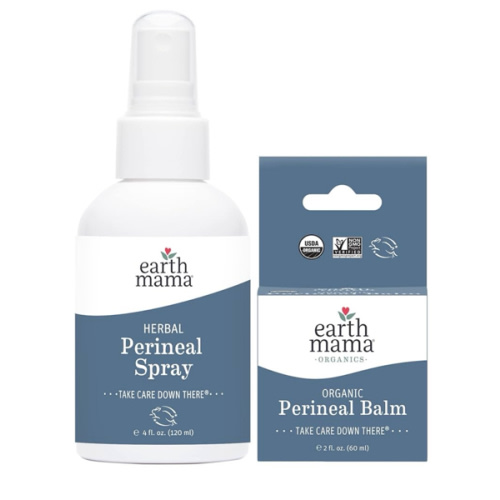 Earth Mama Postpartum Recovery Kit | Take Care Down There® with Organic Perineal Balm & Herbal Perineal Spray, 2-Piece Set