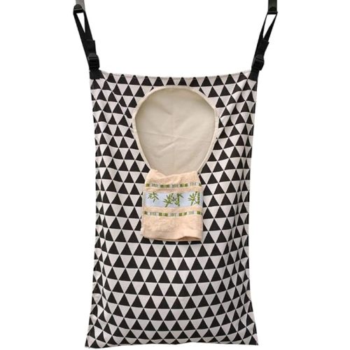 Adjustable Space Saving Door Hanging Laundry Hamper Bag with Stainless Steel Hooks