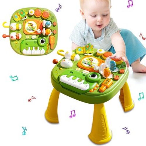 Baby Activity Table Toys for 12-24 Months, Learning Toys for 1 2 3 Year Old Boys Girls, Montessori Learning Toy for Toddlers 1-3
