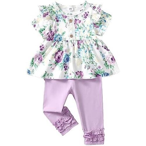 Baby Girl Clothes Toddler Girl Outfits Ruffle Shirt Pants Cute Infant Outfit Set Baby Girl Fall Winter Clothes