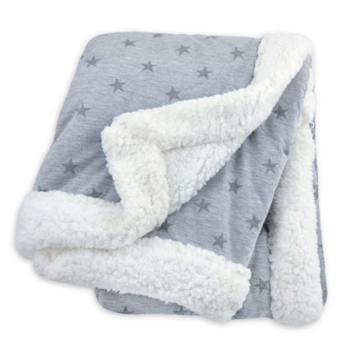 Just Born® Plush Star Blanket in Heather Grey