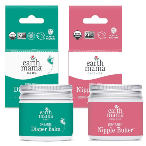 Earth Mama Nipple Butter™ & Diaper Balm | Nipple Cream & Organic Skincare for Baby | Breastfeeding & Postpartum Essentials Bundle