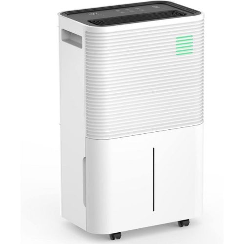 ZAFRO Dehumidifiers , 45 Pints (50 Pint Under 90¡ãF/90% RH) Dehumidifier with Auto Defrost, 4L Water Tank, 3 Colors LED Light, White