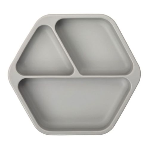 Tiny Twinkle Silicone Suction Divided Plate Baby/Toddler Dish for Independent Eating (Sand)