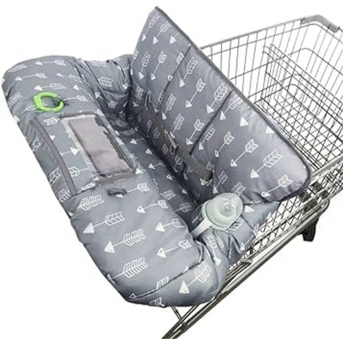 RHYDEER Shopping cart Cover for Baby high Chair Cover, roll in and go, Universal fit, Grey Arrow