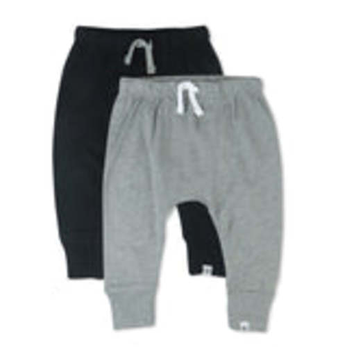 2-Pack Organic Cotton Honest Pants - Color Heather Gray / Black - Size 0-3 Months
