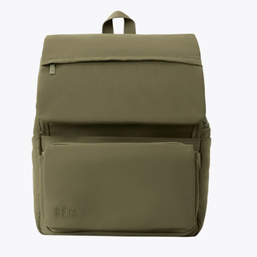 BÉIS 'The Ultimate Diaper Backpack' in Olive - Green Backpack Diaper Bag