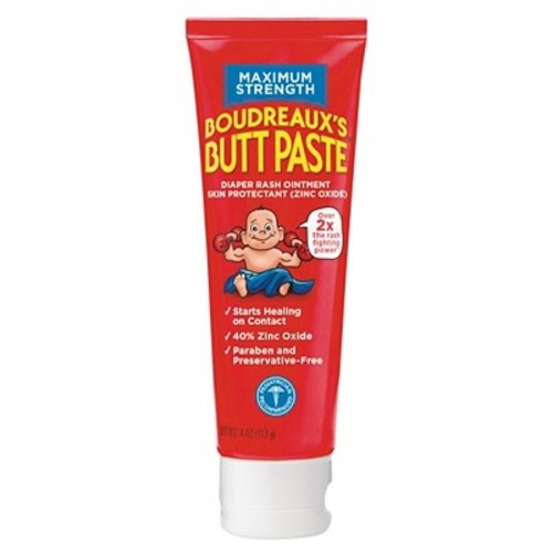 Boudreaux's Butt Paste Baby Diaper Rash Cream Maximum Strength - 4oz