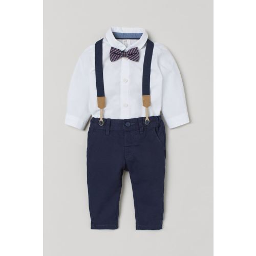 Shirt and Chinos - White/dark blue - Kids | H&M US