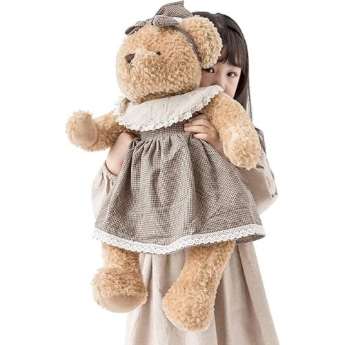 Oitscute Big Baby Teddy Bear with Cloth Cute Stuffed Animal Soft Plush Toy 25" (Black&Brown)