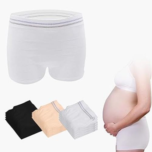 HANSILK Mesh Postpartum Underwear 12 Pack High Waist Reusable Post Bay C-Section Recovery Maternity Panties for Women Washable Mesh Panties (L)