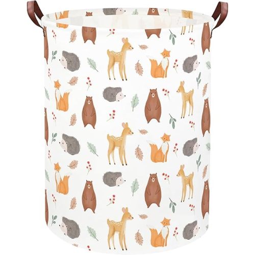Animal Baby Laundry Basket Baby Hamper Kids Hamper Basket Toy Storage Bin for Boys Room Decor Baby Nursery Hamper Gift Baskets for Bedroom Bathroom(Yellow Animal)