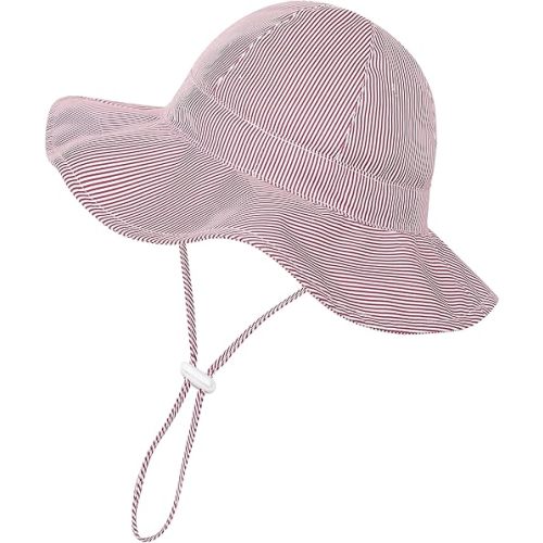 Baby Toddler Infant Girls Bucket Sun Hats Protection Beach UPF 50+ Toddler Wide Brim Bucket Summer Hats