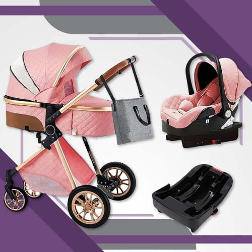 Premium Perfect Pink 3-in-1 Baby Stroller (Car Seat & Base Included) – Maternity Miracles