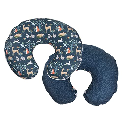 Boppy Nursing Pillow Cover Premium, Gray Elephants Plaid