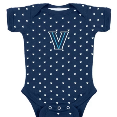 Villanova Wildcats NAVY Baby Heart Romper - 10191038