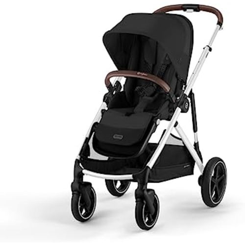 Cybex Gazelle S All-in-One Toddler and Baby Stroller with Over 20 Modular Configurations, Ergonomic Near-Flat Recline, Shopper Basket, and Compact Fold, Moon Black