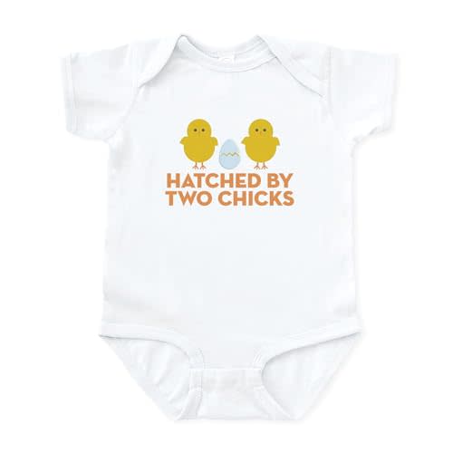 CafePress Hatched by Two Chicks Infant Bodysuit Cute Infant Bodysuit Baby Romper