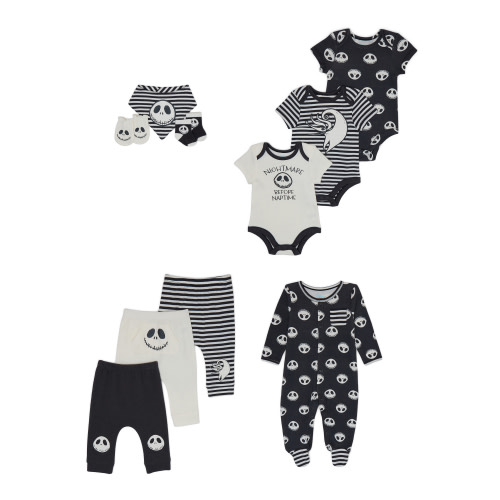 Disney Baby Wishes + Dreams Nightmare Before Christmas Layette Shower Gift Set Bundle, 10-Piece, Sizes Newborn-6/9 Months