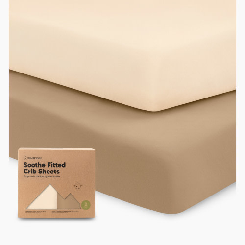 KeaBabies Soothe Fitted Crib Sheets - Pecan, 2