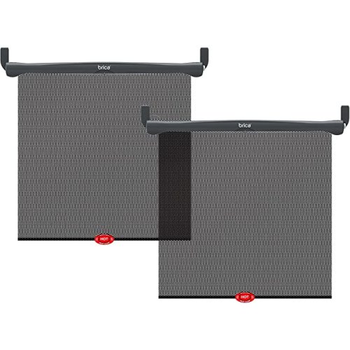 Munchkin® Brica® Sun Safety™ Car Window Roller Shade with White Hot® Heat Alert, Black, 2 Count (Pack of 1)