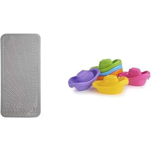 Munchkin® Soft SpotTM Bath Mat and 6 Piece Little Boat Train Baby Bath Toy Set