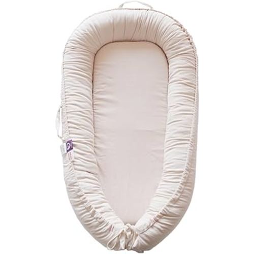 Infant Lounger, Baby Nest Cover for Baby Girls & Boys, Newborn Essentials for Baby 0-12 Months, 100% Cotton Breathable, Portable Travel Bed (CreamyWhite_Corduroy)