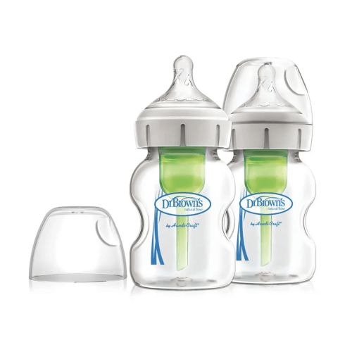 Options+ Wide Neck Glass Bottle (5 oz, 2 Pack)