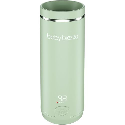 Baby Brezza SuperFast Portable Bottle Warmer 3x Faster than Others, Travel Milk Formula Warmer with 4 Temperature Settings, 9oz Capacity, USB Rechargeable, Safe & Even Heating, No Adapters, Sage Green