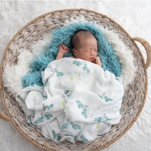 Honu Honi Muslin Swaddle Blanket - Coco Moon