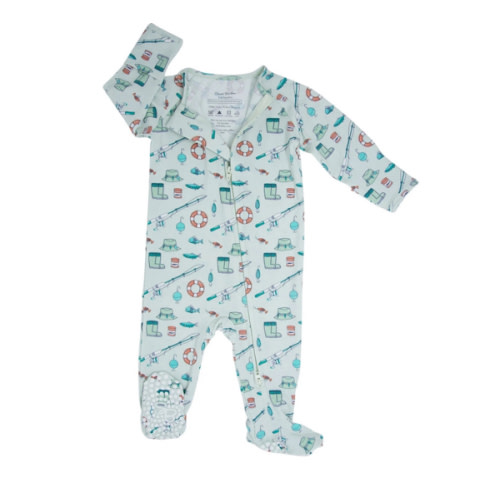 Fishing Poles Zipper Footie – Smock Candy