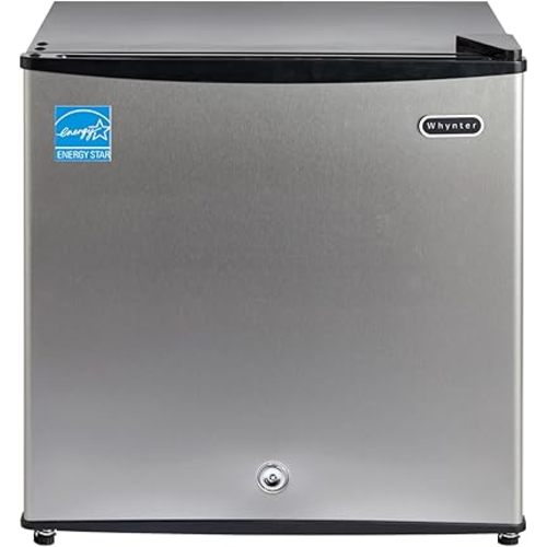 Whynter CUF-112SS Mini, Energy Star Rated Small Upright Freezer with Lock, Stainless Steel -1.1 Cubic Feet