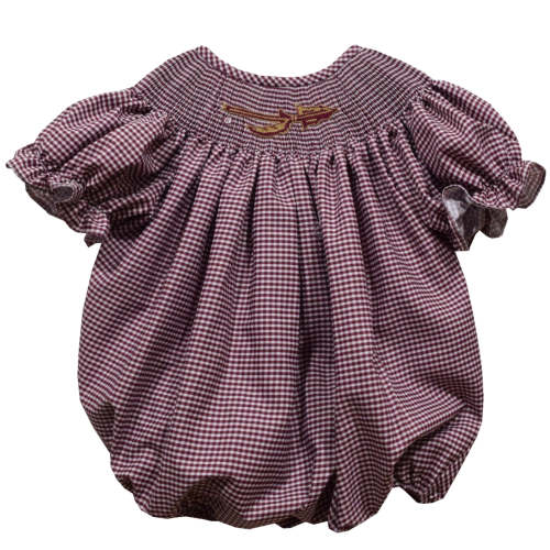 Florida State Girls Embroidered Gingham Bubble