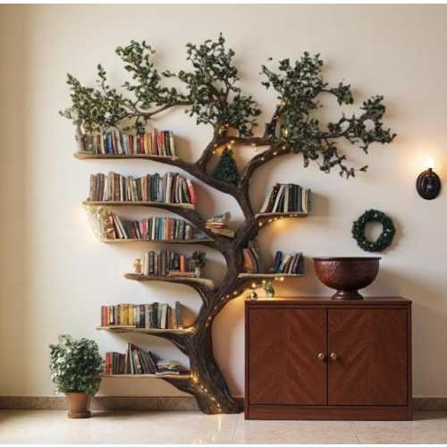 Black Tree Branch Bookshelf, Nature Inspired Home Decor, Branch Shelf, Book Display, Rustic Home Library Storage, Solid Wood Floating Shelf