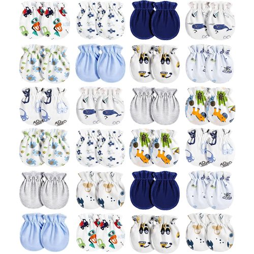 Newborn Baby Gloves Infant No Scratch Elastic Wrist Infant Soft Gloves Baby Mittens for 0-6 Months Baby Girls Boys,Random style
