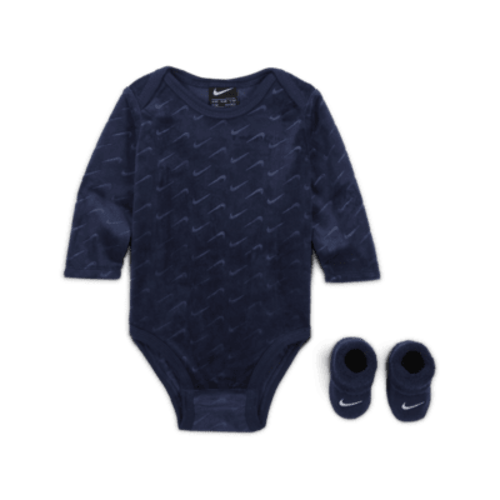 Nike Baby (0-9M) Velour Swoosh 2-Piece Bodysuit Boxed Set