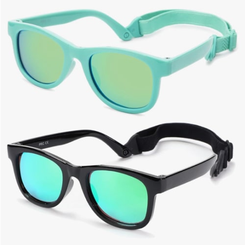 COASION Bendable Flexible Polarized Newborn Baby Sunglasses with Strap for Infant Boys Girls Age 0-12 Months CA8042