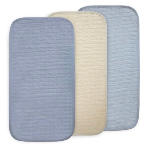 mushie Water Repellent Changing Pad Liners | Made with Organic Cotton | Set of 3 (Olive Check Combo)