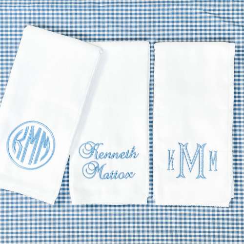 Personalized Embroidered Burp Cloth Set of 3 - monogrammed - baby gift - cloth diaper - Baby Boy - baby boy - Set of 3- All Blue Set