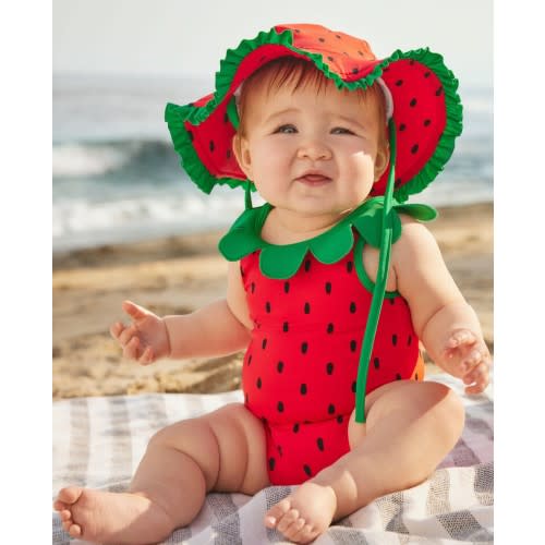 Baby Swimsuit & Floppy Sun Hat Set