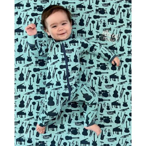 Print Convertible Sleeper with Zipper in Iceberg Jazz Band