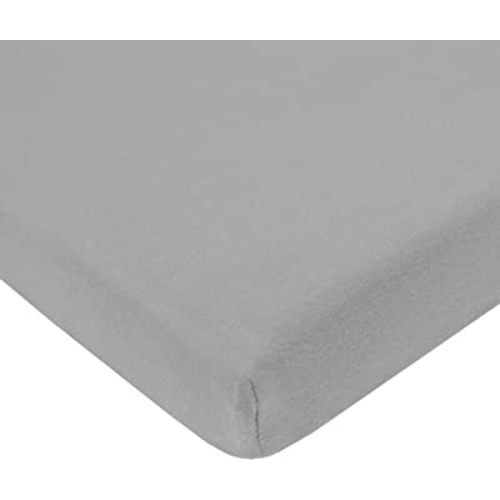 American Baby Company Fitted Mini Crib Sheet 24" x 38", Soft Breathable Neutral 100% Cotton Jersey Portable Sheet, Ash Gray, for Boys and Girls, Fits Most Pack N Play and Mini Crib Mattresses