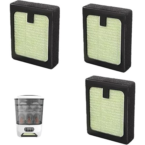 3PCS HEPA Filter Replacement Compatible with Baby Brezza Baby Bottle Washer Pro and Baby Brezza Baby Bottle Dryer Advanced